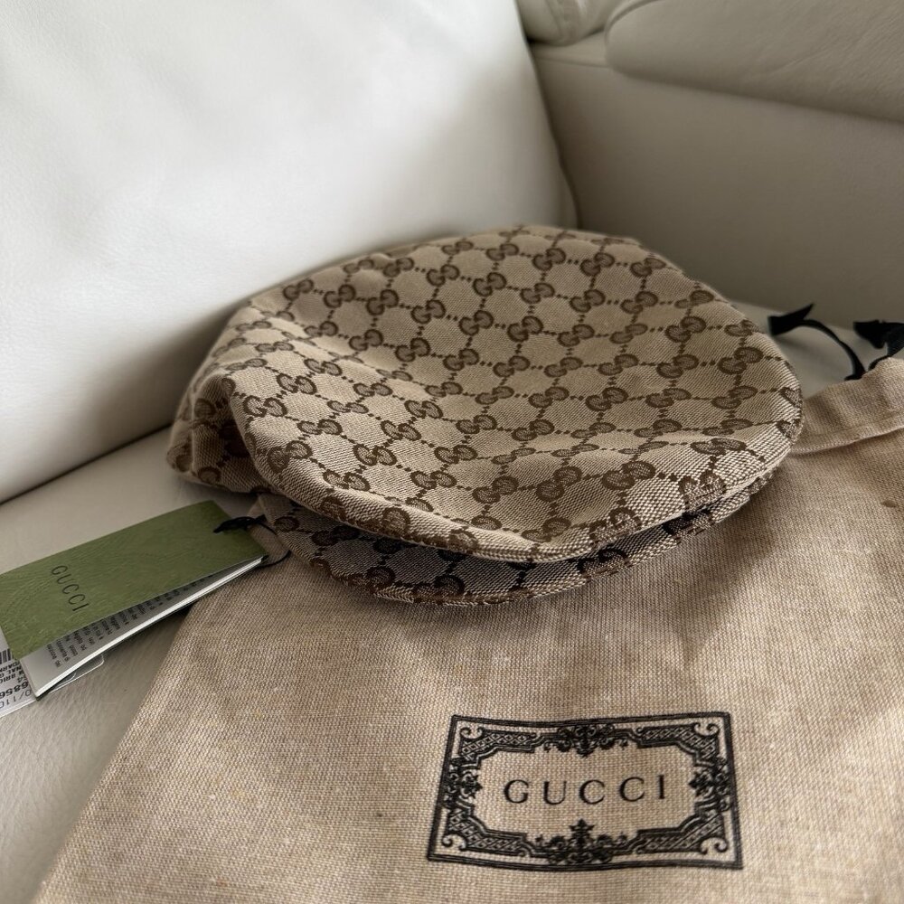 Gucci Beige Brown Monogram Flat Cap - Picture 6 of 11